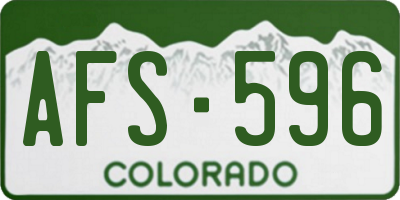CO license plate AFS596