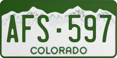 CO license plate AFS597