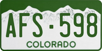 CO license plate AFS598