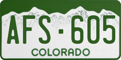 CO license plate AFS605
