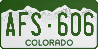 CO license plate AFS606