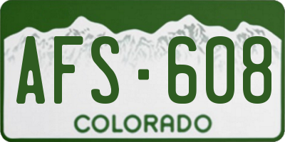 CO license plate AFS608