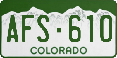 CO license plate AFS610