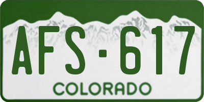 CO license plate AFS617