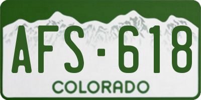 CO license plate AFS618
