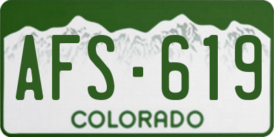 CO license plate AFS619