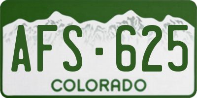 CO license plate AFS625