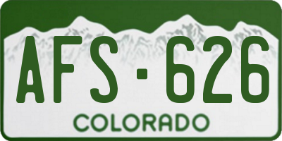 CO license plate AFS626