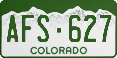 CO license plate AFS627