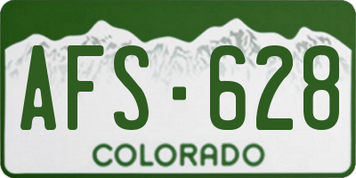 CO license plate AFS628