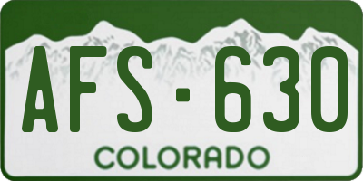 CO license plate AFS630