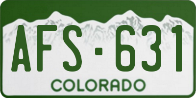 CO license plate AFS631