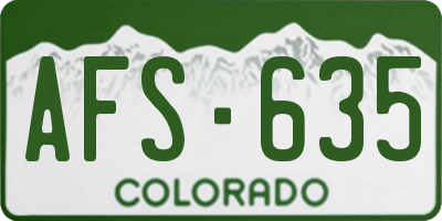 CO license plate AFS635