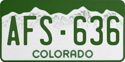 CO license plate AFS636