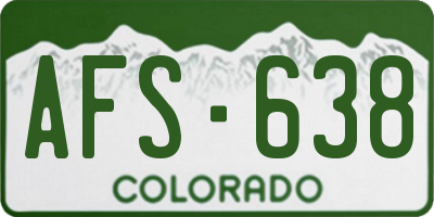 CO license plate AFS638