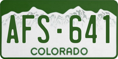 CO license plate AFS641