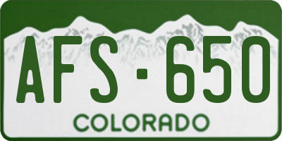 CO license plate AFS650