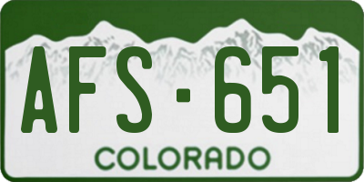 CO license plate AFS651