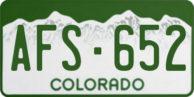 CO license plate AFS652