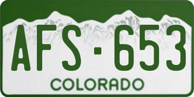 CO license plate AFS653