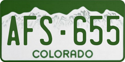 CO license plate AFS655