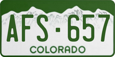 CO license plate AFS657