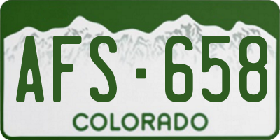 CO license plate AFS658