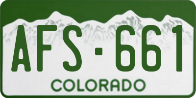 CO license plate AFS661
