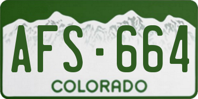 CO license plate AFS664