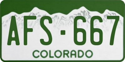 CO license plate AFS667