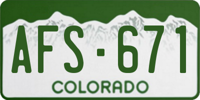 CO license plate AFS671