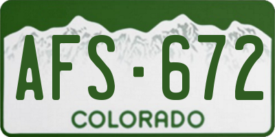 CO license plate AFS672