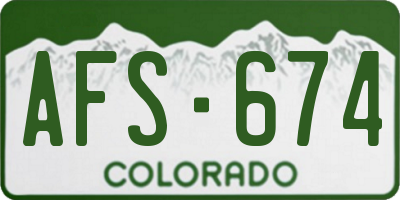 CO license plate AFS674