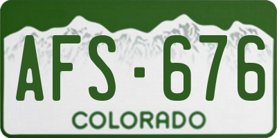 CO license plate AFS676