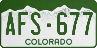 CO license plate AFS677