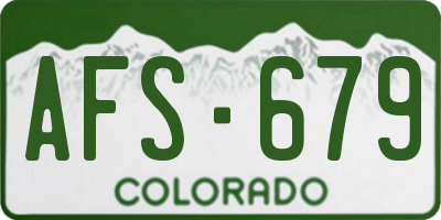 CO license plate AFS679