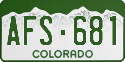 CO license plate AFS681