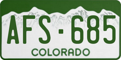 CO license plate AFS685