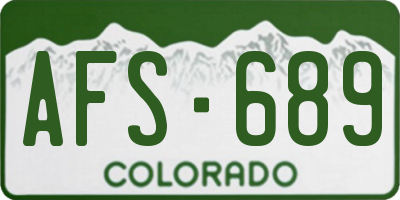 CO license plate AFS689