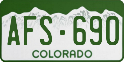 CO license plate AFS690