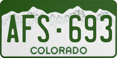 CO license plate AFS693