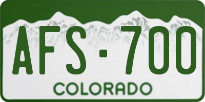 CO license plate AFS700