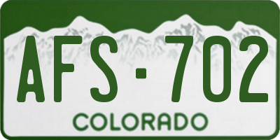 CO license plate AFS702