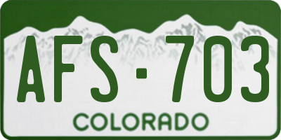 CO license plate AFS703