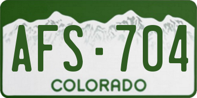 CO license plate AFS704