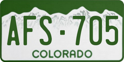 CO license plate AFS705