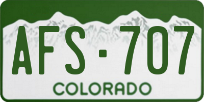 CO license plate AFS707