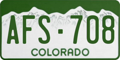 CO license plate AFS708