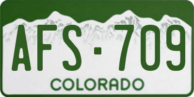 CO license plate AFS709