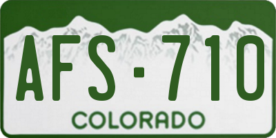 CO license plate AFS710